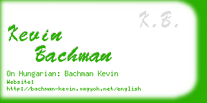 kevin bachman business card